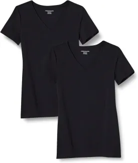 Amazon Essentials Women's Classic-Fit Short-Sleeve V-Neck T-Shirt, Multipacks