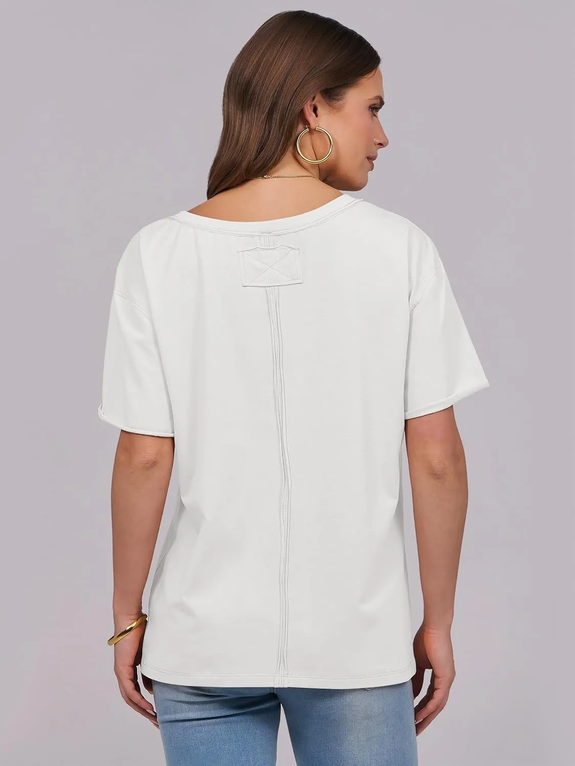 ANRABESS Womens Oversized V Neck T-Shirts Short Sleeve Tops Loose Fit Casual Summer Boxy Tee Shirts Trendy Clothes