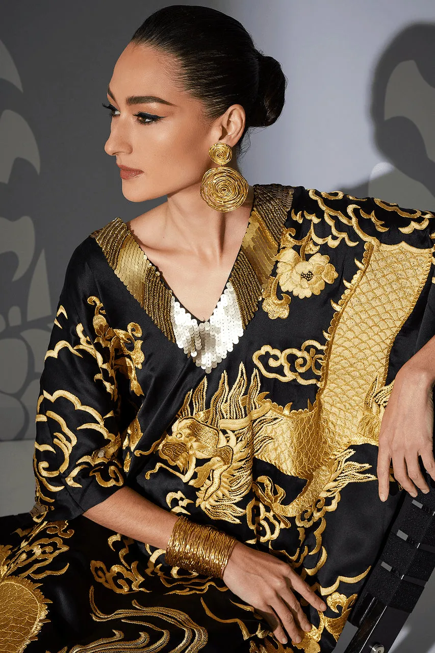 Couture Embroidered Dragon Caftan