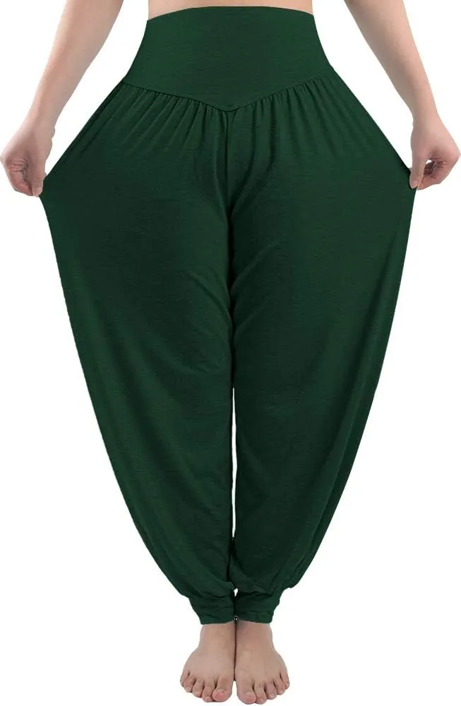fitglam Women's Harem Pants Yoga Hippie Boho Beach Pants Summer Baggy Joggers Plus Size