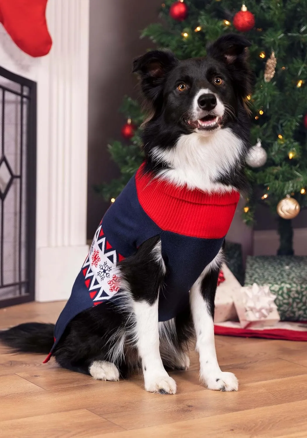 Fun Costumes Vintage Santa Dog Christmas Sweater with Knit Graphics - Holiday Apparel for Small, Medium, and Large Dogs XL