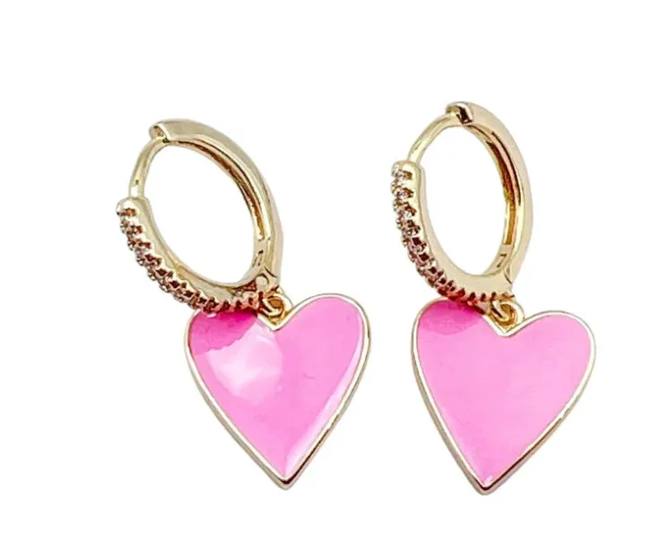Heart Huggie Earrings