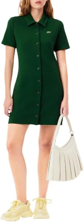 Lacoste Women's Organic Cotton Buttoned Polo Dress