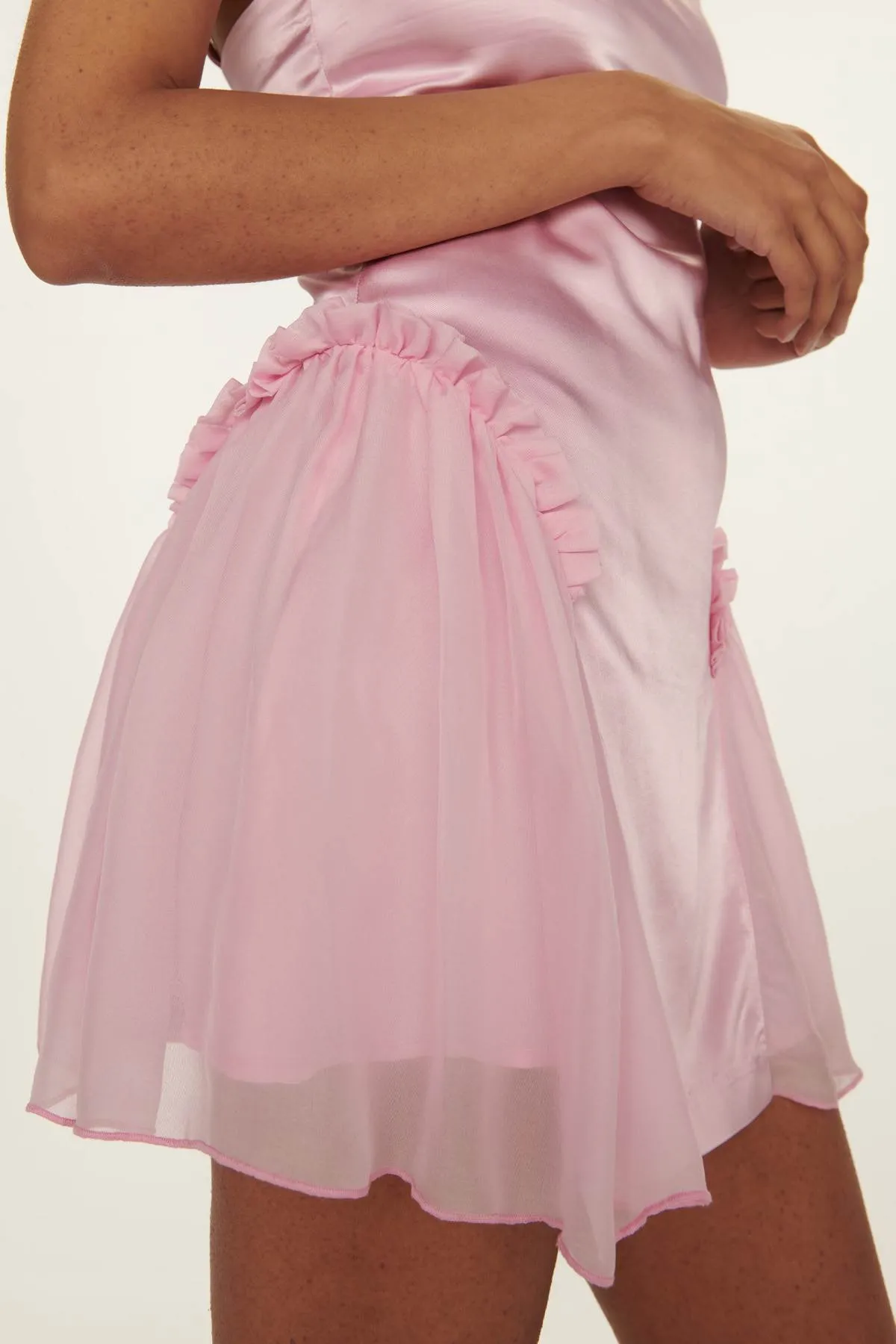MINI DRESS WITH SIDE GATHERS