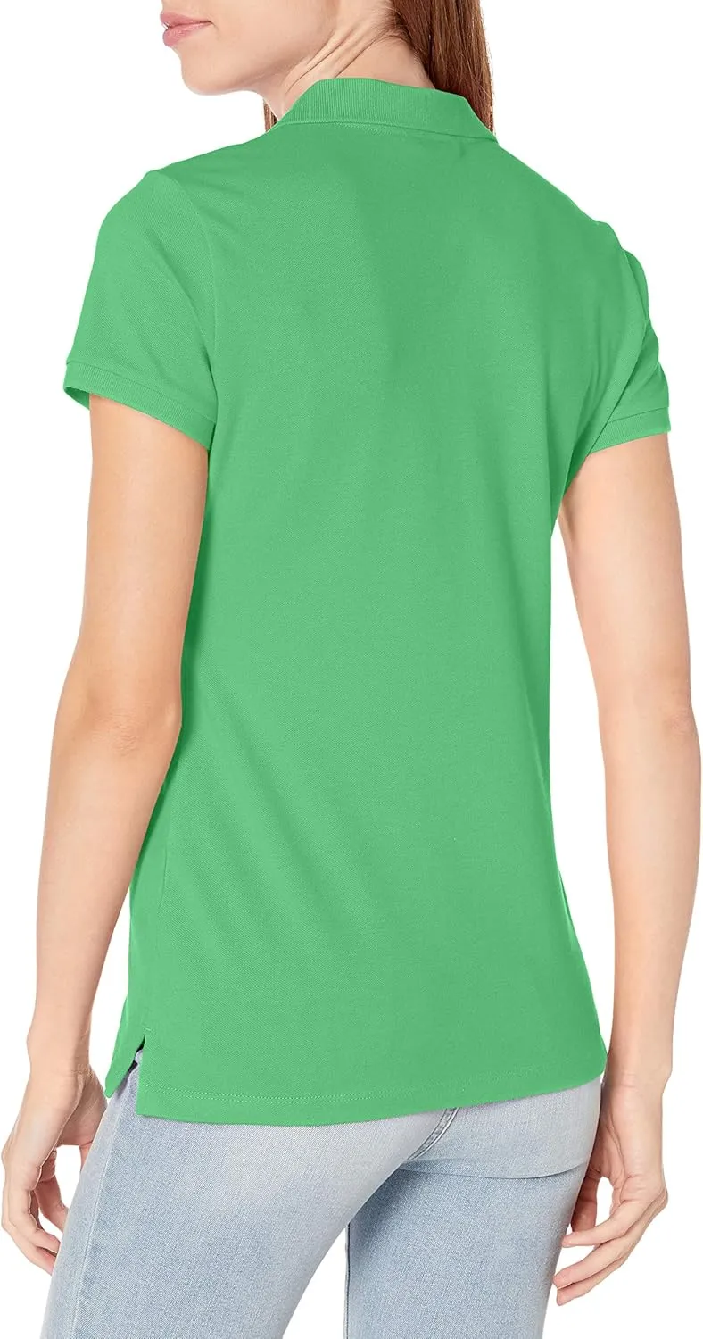 Nautica Women's 5-Button Short Sleeve Cotton Polo Shirt