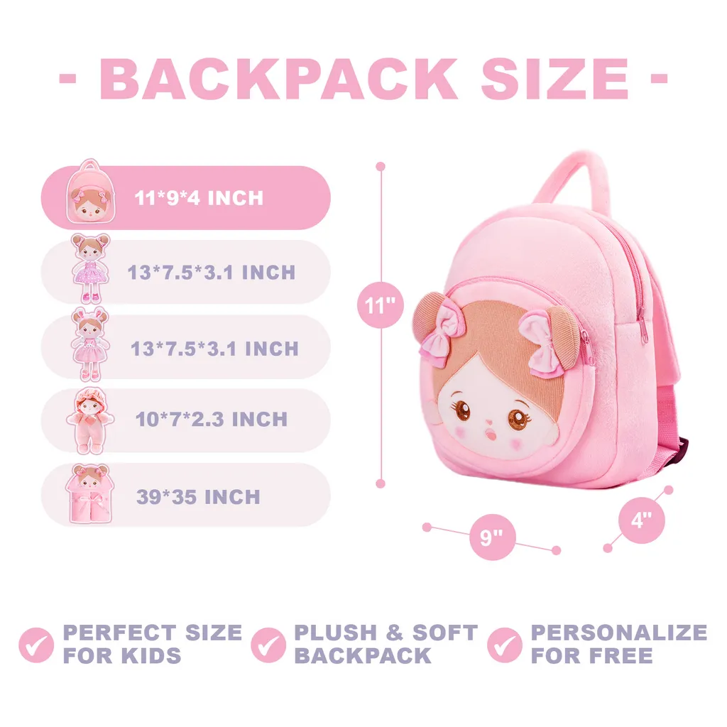Personalized Abby White Unicorn Girl Doll   Backpack
