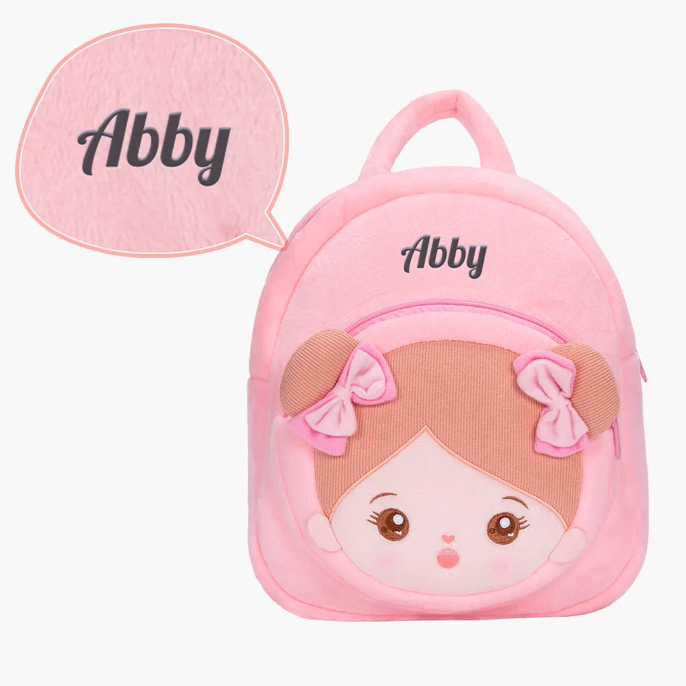 Personalized Abby White Unicorn Girl Doll   Backpack