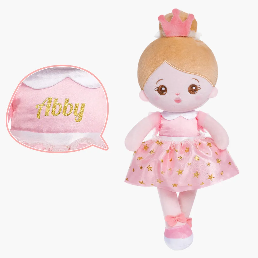 Personalized Ballerina Princess Plush Doll - Blue & Pink