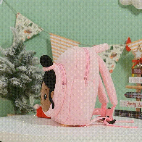 Personalized Deep Skin Tone Pink Nevaeh Backpack