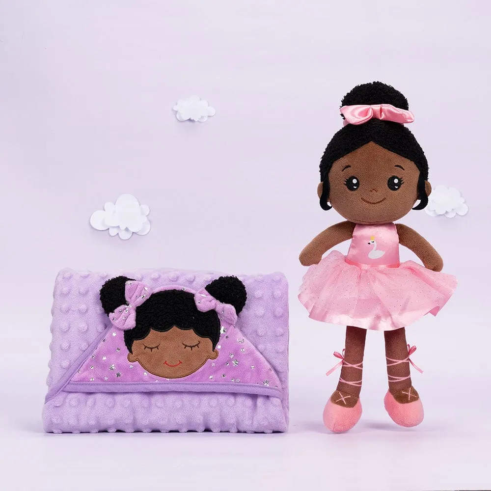 Personalized Deep Skin Tone Plush Pink Ballet Doll
