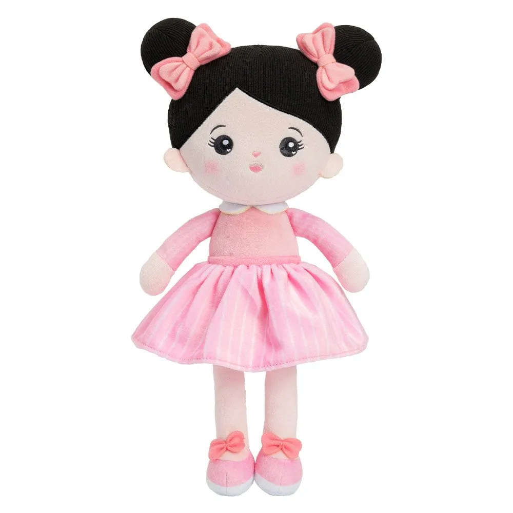 Personalized Pink Black Hair Baby Doll
