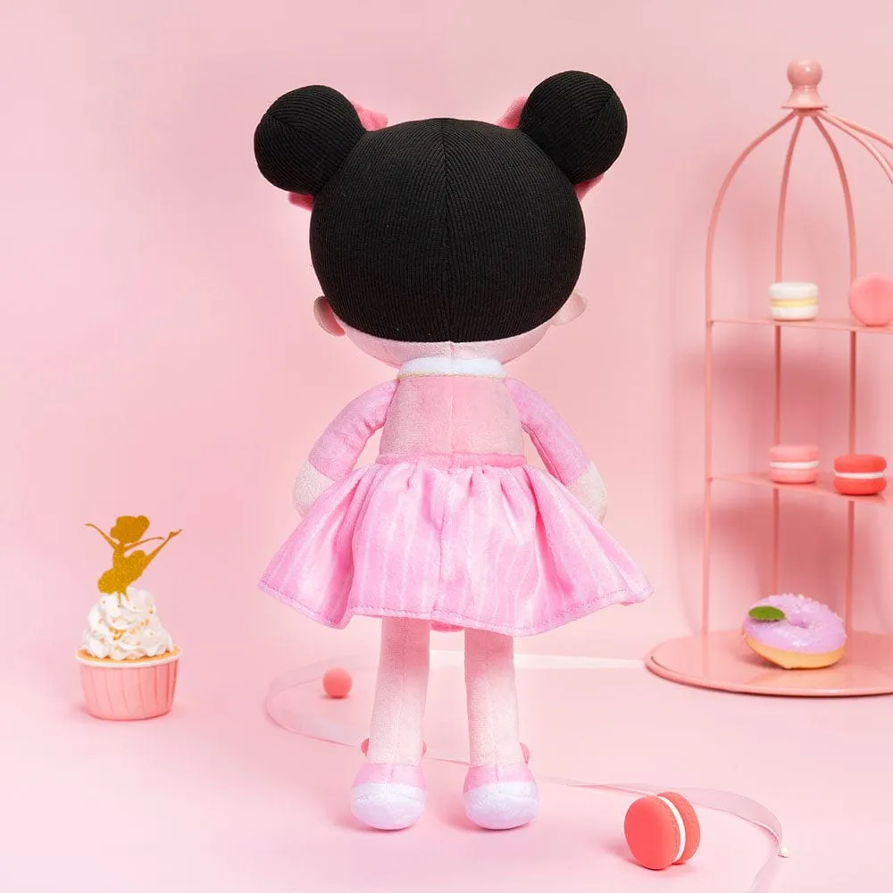 Personalized Pink Black Hair Baby Doll