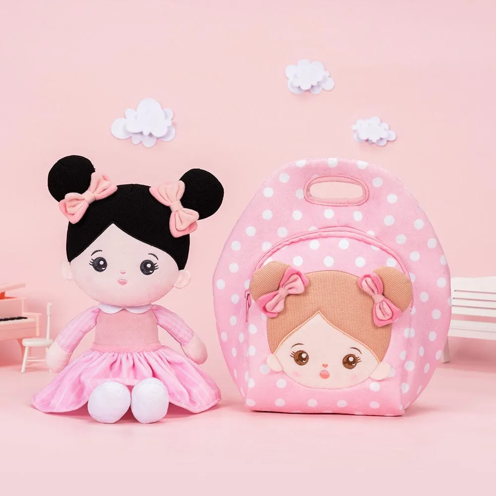 Personalized Pink Black Hair Baby Doll