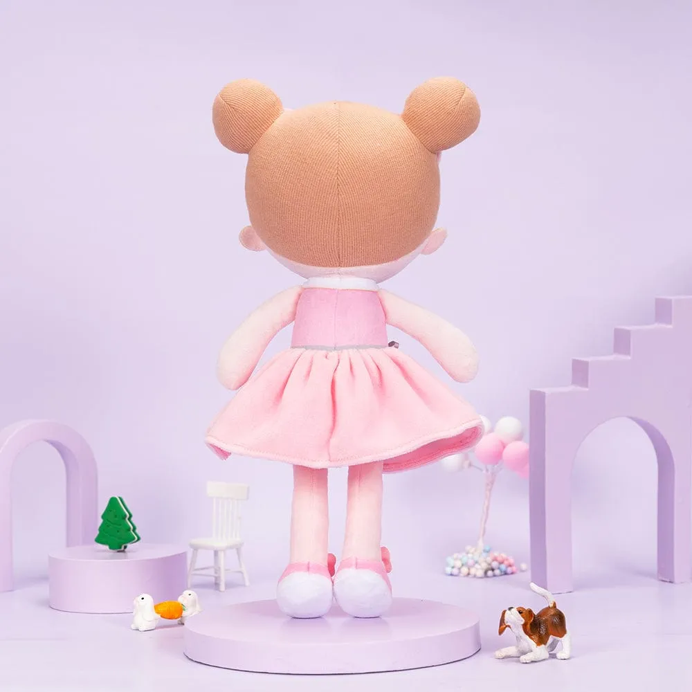Personalized Pink Cat Plush Baby Girl Doll