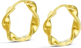 Rose Gold Earrings Small Hoop Earrings For Women 18k Rose Gold Plated 925 Sterling Silver Mini Huggie Earring 12mm